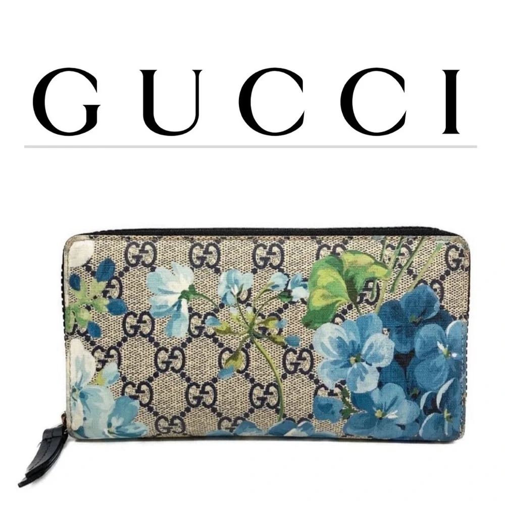 Gucci Supreme GG Monogram with Blue Floral Zippy Wallet - Made in Italy - NWT - Picture 17 of 17